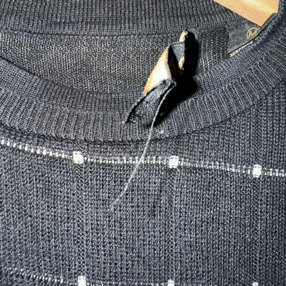 Mens vintage Bachrach Medium black and white long sleeve shirt - Picture 2 of 6